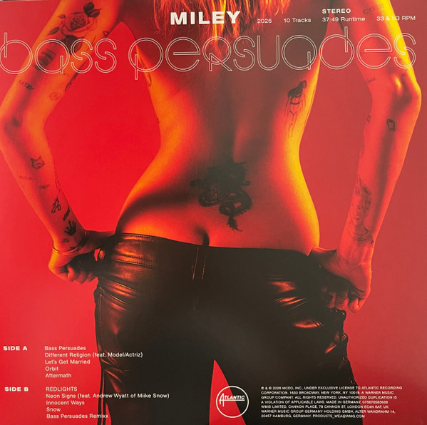 Miley Cyrus — Bass Persuades back cover